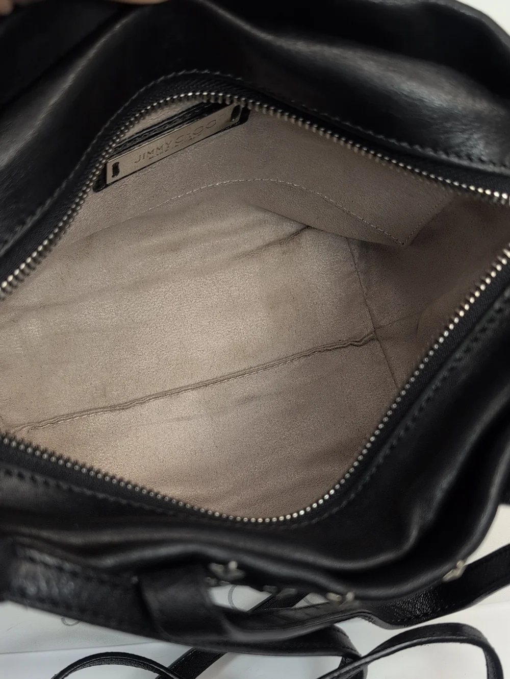 Jimmy Choo Mini Sara Star-Studded Black Leather Tote